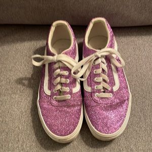 Purple sparked sneakers trimmed in white